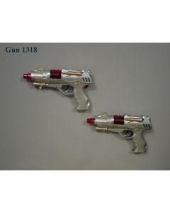 Alien Space Lazer Gun - Silver and Red Transparent (GUN1316)