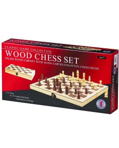Wood Chess Set - Folding Inlaid - Classic Game Collection (HSN20003)