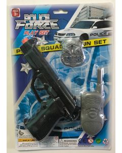 Gun Colt With Badge and Walkie Talkie on Card (DUAGUNCC)