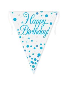 Flag Bunting Sparkling Fizz Blue - Happy Birthday (OT632325)