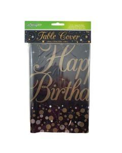 Tablecover Rectangle - Happy Birthday Sparkling Fizz Black & Gold (OT635913)