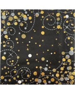 Sparkling Fizz Black Gold - Napkin Plain (Pack of 16) (635937A)