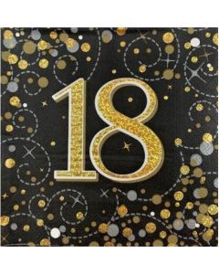 Sparkling Fizz Black Gold - Napkin 18th (Pack of 16) (635951A)