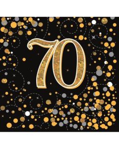 Sparkling Fizz Black and Gold - Napkin 70 (Pack of 16) (OT636019)