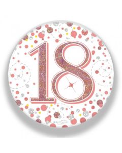 Badge 75mm 18th - Sparkling Fizz Rose Gold (OT654327)