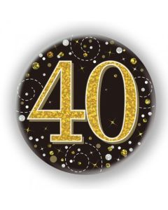 Badge 75mm Sparkling Fizz #40 Black/Gold (OT654488A)