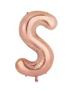 S Rose Gold Letter - 86cm (34') Foil Balloon (SRoseA)