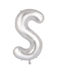 S Silver Letter - 86cm (34') Foil Balloon (SSilverA)