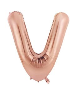 V Rose Gold Letter - 86cm (34') Foil Balloon (VRoseA)
