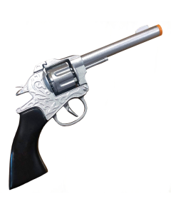 Wild West Cowboy Gun - Silver - Diecast 8 Shot Cap Gun (WE8690)
