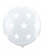 Big Stars A-Round - Diamond Clear  - 3 Foot (3ft) Latex Balloon (45210Q)