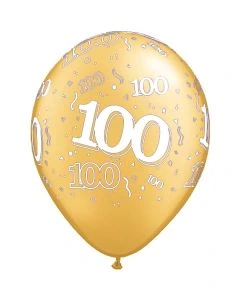 100-A-Round Gold Pearl - 28cm (11 Inch) Latex Balloon (100-05)