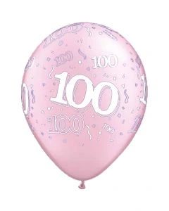 100-A-Round Pink Pearl - 28cm (11 Inch) Latex Balloon (100-12)