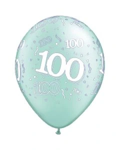 100-A-Round Mint Green Pearl - 28cm (11 Inch) Latex Balloon (100-07)