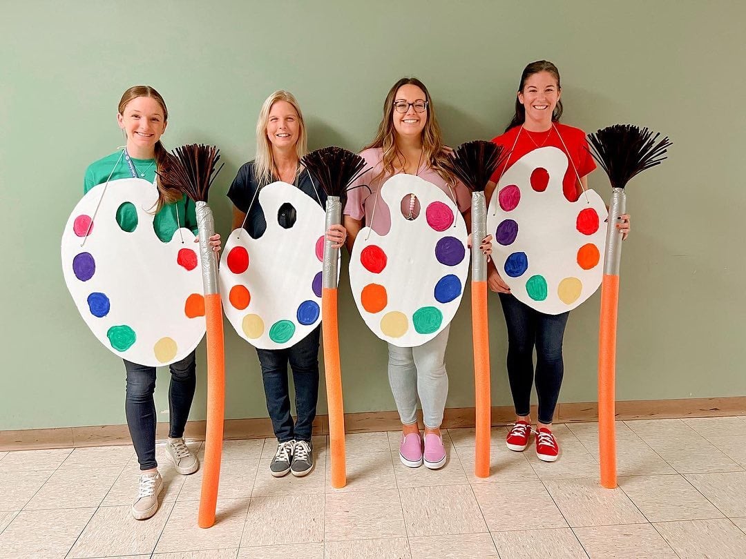 teachers dress up as team