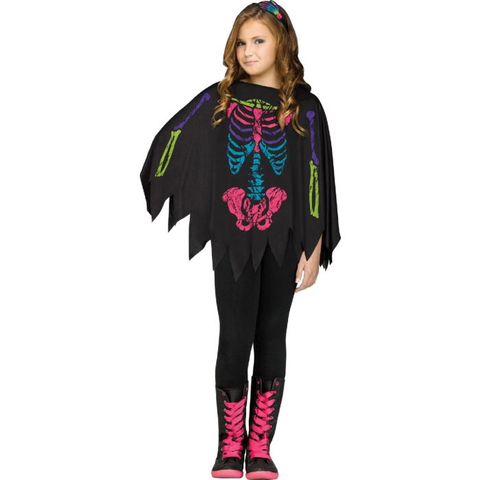 Skeleton Poncho girl costume